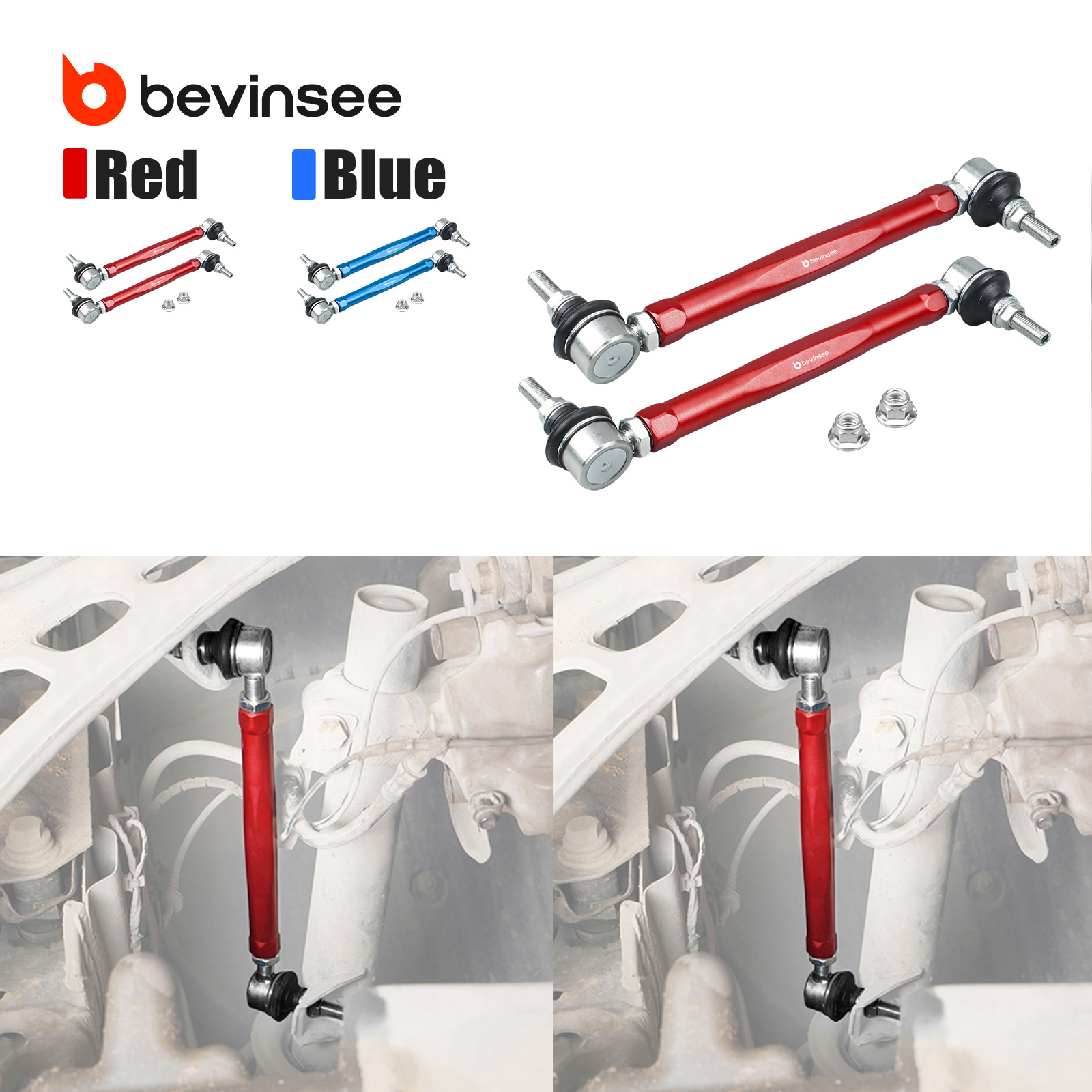 Motorcycle Gear Near Me - BEVINSEE Verstelbare Stabilisatorstang Eindverbindingen Kit Voor