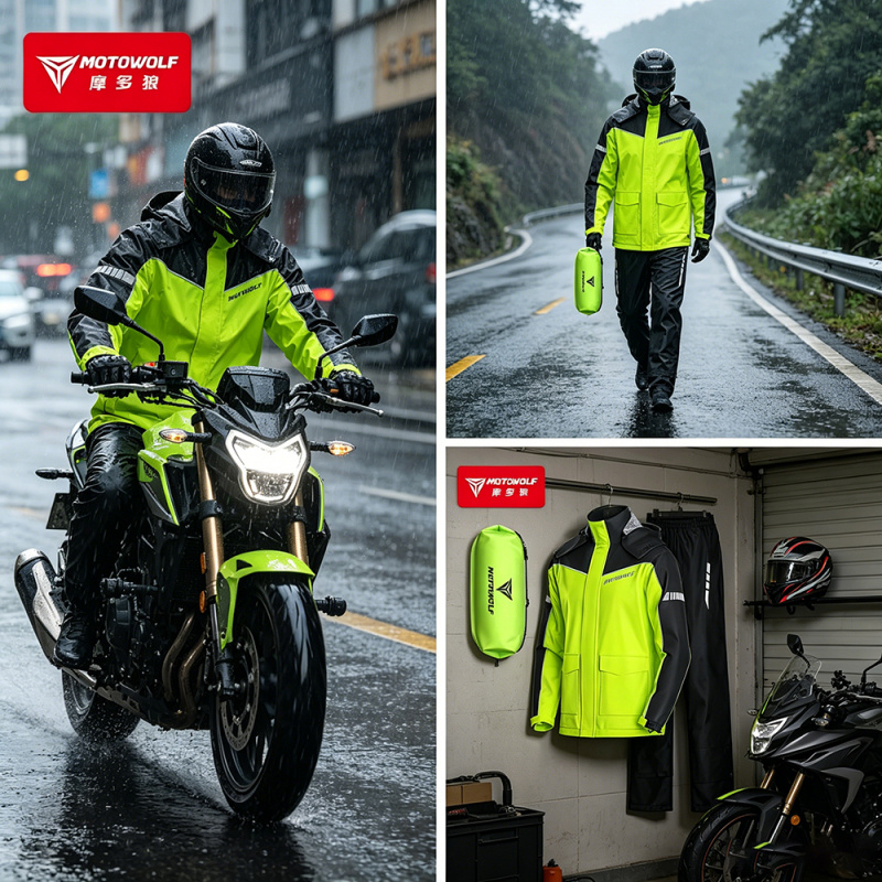 Motorcycle Gear Rain - MOTOWOLF Motorfiets Regenjas Accessoires Waterdichte Regenpak