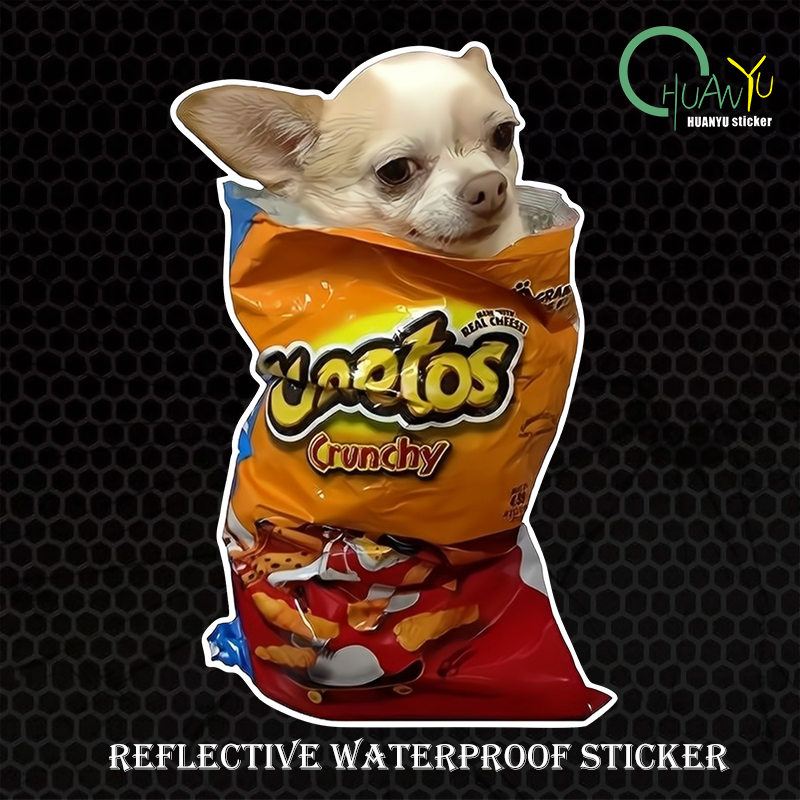 Motorcycle Gear Outlet - Schattige Puppy Reflecterende Sticker Auto Motorfiets